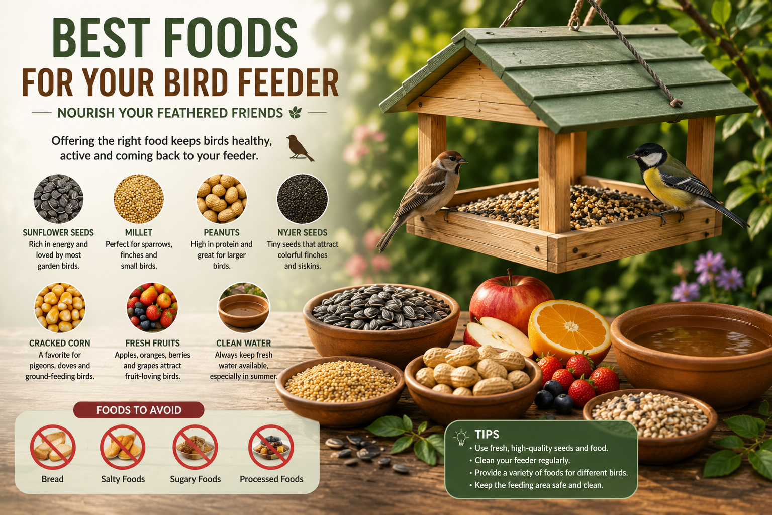 Best Foods to Put in Your Bird Feeder for Healthy Birds